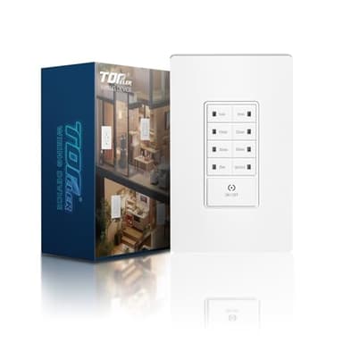 TOPELER Countdown Digital Timer Switch, in-Wall Timer Switch with Daily Repeat Button for Bathroom Fans and Lights, Delay Time Program Up to 4H, Screwless Wall Plate Included, White