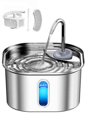 Stainless Steel Cat Water Fountain for Cats Indoor 3.2L 108oz BPA-Free S304