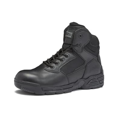 MAGNUM Men's Stealth Force Black Work Boots for Men Waterproof, Security Slip Resistant Lightweight Police Hiking and Tactical Boots Men, 6 Inch Law Enforcement Boots - Black, 12 Medium