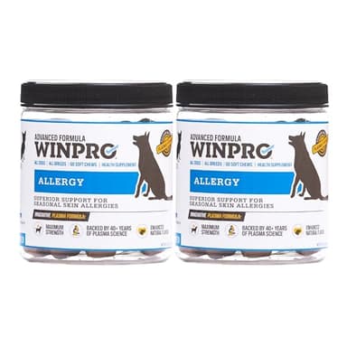 WINPRO Allergy Chews – Plasma-Powered Formula for Dog Seasonal Allergy Support – Grain-Free Natural Blood Protein Supplements – 60 Soft Chews - 2 Pack