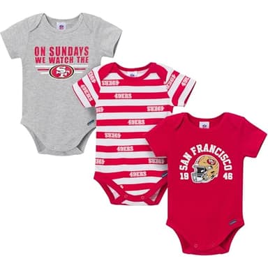 Gerber Baby Boys' NFL 3-Pack Onesie Bodysuit, 49Ers, 18 Months