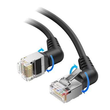 Cable Matters 40Gbps 360-Degree Rotatable Cat 8 Ethernet Cable - 7ft, Right Angled Cat 8 Cable with Ultra Flex PVC Jacket for Tight Spaces, High Speed Ethernet Cord for Gaming, Black