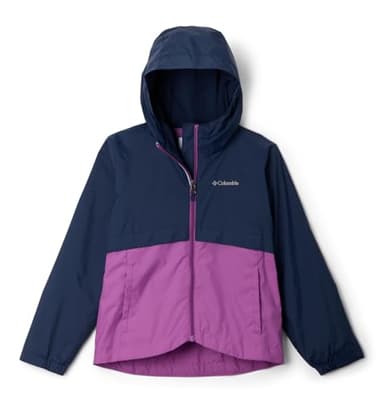 Columbia Youth Girls Toddler Rain-Zilla II Waterproof Rain Jacket, Collegiate Navy/Razzle, 3T