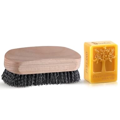 Dunkive Football Prep Kit, Leather Football Conditioning Brush and Wax Set Mudding Grip Enhancement Kit for Youth Adult Training and Game Day (Black Bristles)