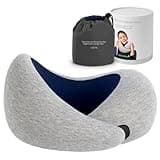 Ostrichpillow Go Neck Pillow, Travel Pillows for Airplanes, Premium Memory Foam Travel Pillow, 360º Ergonomic Design, Asymmetrical Sides, Travel Bag Included, Washable Modal Cover