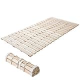 EMOOR Wood Roll-Type Slatted Bed Twin (39x79in) for Japanese Floor Futon Mattress, Franco-ROLL, Unpainted Paulownia, Floor Sleep Bedding Guest Minimalist Tatami Mat Natural
