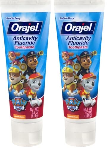 Orajel Toothpaste, Fruity Bubble Flavor, Fluoride | Kids | Paw Patrol | Anti-Cavity | 4.2oz Pack of 2
