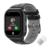 Wonlex 4G Kids Smartwatch with SIM Card, GPS Smart Watch for Kids, 1.4" Touch Screen Phone Watch with Video Calls, Voice Chat, SOS, Camera, Pedometer, Alarm, Music Player for Boys and Girls(Black)