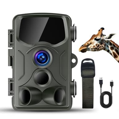 ArzzuNiu Trail Camera Night-Vision Motion Activated - 4K 32MP Game Camera 0.2s Trigger Time Motion Activated Gaming Cameras,105° Wide-Angle 850nm Infrared LEDs for Wildlife Monitoring