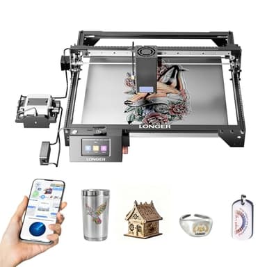 Longer RAY5 New Upgrade Laser Engraver, Laser Cutter 40W Output Power, Engraving Speed Up to 24,000 mm/min, 3.5” Color Touch Screen, App Offline Control, DIY Engraver Tool for Metal/Glass/Wood