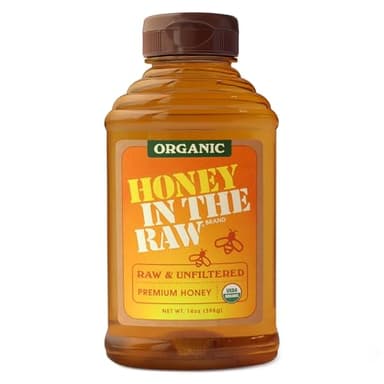 Organic Honey In The Raw, 14 oz Squeeze Bottle, Pure Raw & Unfiltered Honey, No Additives, Gluten and BPA Free, USDA Certified, for Coffee, Tea, Yogurt, Baking and More
