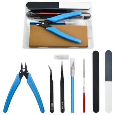 BXQINLENX Professional 8 PCS Model Tools Kit Modeler Basic Tools Craft Set Hobby Building Tools Kit for Gundam Car Model Building Repairing and Fixing(A)