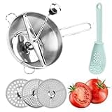 Stainless Steel Food Mills With 3 Milling Discs Bowl & Milling Handle Rotary Food Mills Rotary Food Mill for Tomato Sauce, Applesauce, Puree, Mashed Potatoes, Jams(COLOR:as shown)