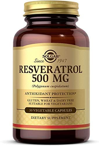 Solgar Resveratrol 500 mg, 30 Vegetable Capsules - Antioxidant Protection - Gluten Free, Dairy Free - 30 Servings