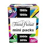 Hasbro Gaming Trivial Pursuit Mini Packs Multipack, Fun Trivia Questions for Adults and Teens Ages 16+, Includes 4 Game Featuring 4 Decades