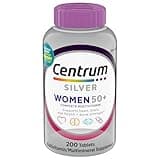 Centrum Silver Women's Multivitamin for Women 50 Plus, Multivitamin/Multimineral Supplement with Vitamin D3, B Vitamins, Non-GMO Ingredients, Supports Memory and Cognition in Older Adults - 200 Ct