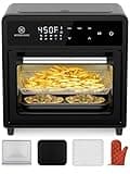 Kitchen Elite Air Fryer Toaster Oven Combo, 12.6 QT Stainless Steel Airfryer 10 in 1, Convection Oven Countertop 450°F, Non-Toxic for Bake, Roast, Reheat, Broiler, Dehydrate with Digital Touch Screen