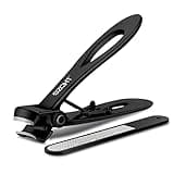 SZQHT Ultra Wide Jaw Opening Nail Clippers Set, Toenail Clippers for Thick Nails, Heavy Duty Nail Cutter, Seniors,Stainless Steel Toe Nail Clippers, Nail File, Manicure,Pedicure,Men & Women Big(Black)
