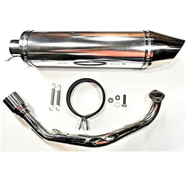 Scooter High Performance Exhaust - Chrome, for the Wolf Rugby II 150