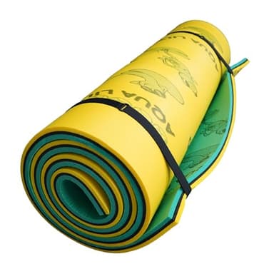 Aqua Lily Pad Floating Mat with Duracore, Foam Lake Float, 6’ x 18’, Yellow/Green