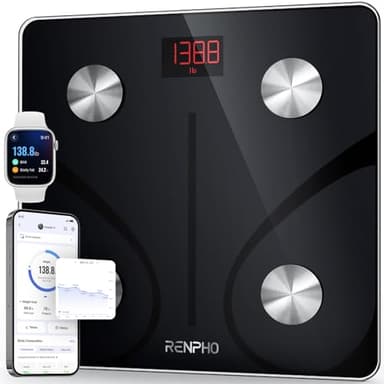 RENPHO Smart Scale for Body Weight, FSA&HSA Eligible, Digital Bathroom Scale BMI Weighing Bluetooth Body Fat Scale, Body Composition Monitor Health Analyzer with Smartphone App, 400 lbs - Elis 1