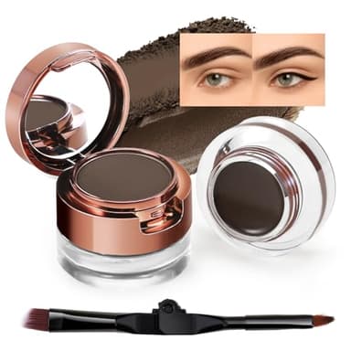 AFGHOUZ Cream Eyebrow Duo Kit, Brow Powder and Eyeliner Gel, Eye Brow Pomade Waterproof Highly Pigmented, Filler Thicker Brows, with Dual Head Brush