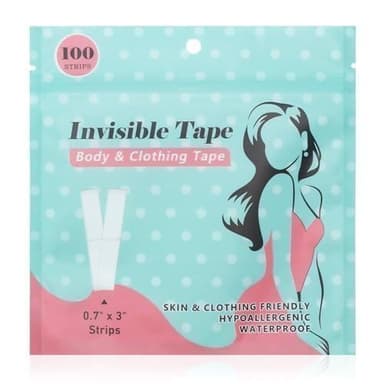 SKNBFKON Fashion Double Sided Tape for Clothes, Skin Dress Tape Strong Adhesive Waterproof Body Tape(100 Strips)