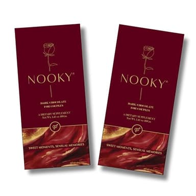 Nooky Couple Dark Chocolate For Men & Women (Pack of 2) | Mood-Boosting Dark Chocolate Treat | Ideal Vegan & Gluten-Free Set For Men & Women | Deliciously Crafted For Energy & Delight,80 G