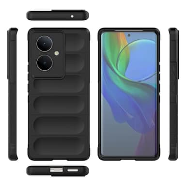 Elubugod Compatible with Vivo V29 Lite 5G Case Cover,TPU Mobile Phone Soft Compatible with Vivo Y78+ 5G V2271A / V29 Lite 5G Case Cover Black