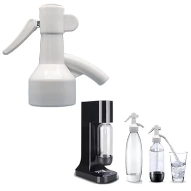 Sodafall fizz saver soda bottle dispenser compatible with Sodastream bottles and for other soda maker brands (white)
