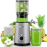 Cold Press Juicer, ECOSELF Slow Masticating Juicer with 4.35" Large Feed Chute Fit Whole Fruits & Vegetables, Self Feeding for Juice Extractor Machine, Easy to Clean and Assemble, High Juice Yield