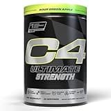 Cellucor C4 Ultimate Strength Pre Workout Powder - Tri-Stim Experience 300mg Caffeine+TeaCrine+Dynamine - Creatine & Beta-Alanine - Energy Supplement for Men & Women - Sour Green Apple, 20 Servings