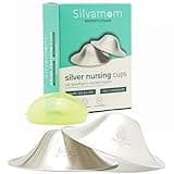 Silvamom Silver Nursing Cups - Reusable 925 Silver Nursing Covers for Sore Nipples, Postpartum Mom Breastfeeding Essentials, Soothes & Protects - Regular