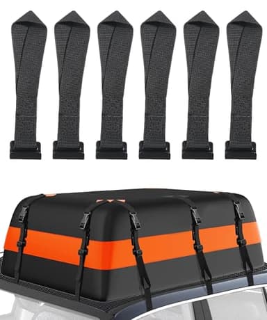 UNLRAE 6PCS Roof Rack Straps,Car Accessories Universal Rooftop Cargo Tie Down Hook Straps,Automotive Roof Cargo Carrier Door Hook,Secures Any Car Roof Luggage Bag,Suitable for Most Car Models