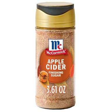 McCormick Finishing Sugar, Apple Cider, Limited Edition, Sweet Blend of Tart Apple and Warm Spices, For French Toast, Cookies, Muffins, Pancakes, Donuts, and More, 3.61 oz