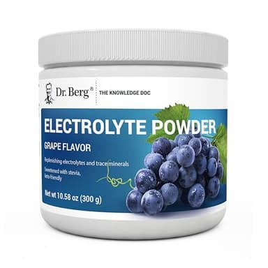 Dr. Berg Zero Sugar Hydration Keto Electrolyte Powder - Enhanced w/ 1000 mg of Potassium & Real Pink Himalayan Salt (NOT Table Salt) - Grape Flavor Hydration Drink Mix Supplement - 50 Servings