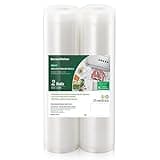 Bonsenkitchen Vacuum Sealer Bags, 11" x 20' Rolls 2 Pack for Food Storage Saver, Bpa Free, Heavy Duty, Commercial Grade Textured Food Roll, Customized Size Bag for Sous Vide Cooking, VB3207