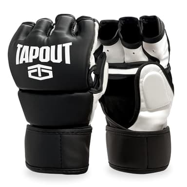 TAPOUT MMA Gloves for Men & Women Grappling UFC Training & Sparring, Martial Arts Punching Bag Gloves Muay Thai, MMA (Size: L/XL, Black)