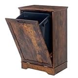 TDLEAYYD 13 Gallons Tilt Out Trash Cabinet, Hidden Trash Can Cabinet Wooden Tilt Out Pet Proof Hidden Trash Bin Cabinet for Kitchen Living Room (Rustic Brown)