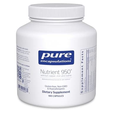 Pure Encapsulations Nutrient 950 Without Copper, Iron, & Iodine | Antioxidant Multivitamin and Mineral Supplement to Support Optimal Health and Physiological Functions* | 180 Capsules