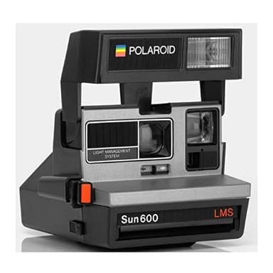 Polaroid 600 Sun600 LMS Built-in Flash Instant Film Camera with Strap for Instant Photography (Silver and Black) (Renewed)