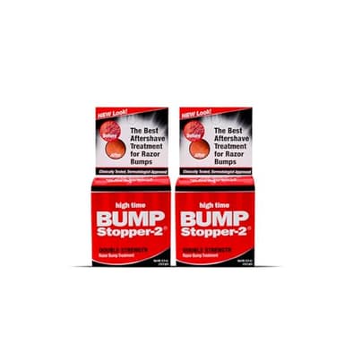High Time Bump Stopper 2 Double Strength Ingrown Hair Cream | Aftershave Lotion for Men and Women | Razor Bump Balm | 0.5 OZ (2 Pack)