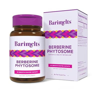 BariMelts Berberine Phytosome 550mg – Clinically Studied Berbevis for 4X Better Absorption vs Regular Berberine – Supports Metabolism & Blood Sugar – 60 Smooth-Coated Caplets