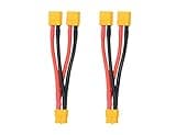 WMYCONGCONG 2 PCS XT60 Parallel Battery Connector Cable Dual Extension Y Splitter 1 Female to 2 Male for DJI Phantom RC Plane