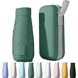 Mustarpicking Mini Compact Travel Sun Umbrella with Case - Small UV Protection Umbrella, Lightweight Portable Windproof Parasol for Women, Men & Kids, Square Box Design