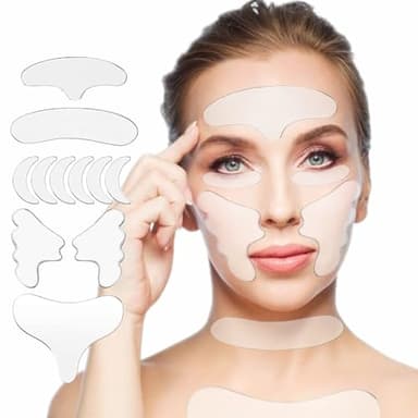 Neck Wrinkle Patches, Anti Wrinkle Silicone Facial Patches for Face Overnight to Reduce Fine Wrinkles, Frown, Smile, Neck & Chest Lines, Reusable Anti-Ageing Wrinkles Treatment for Women 11 Pcs