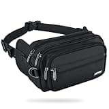 AGPTEK Fanny Pack for Women Men, RFID Large Capacity Waist Wallet Bag, Adjustable & Waterproof Bum Belt Pouch for Travel, Running, Shopping, Hiking, Dog Walking, Cycling, Climbing-Black