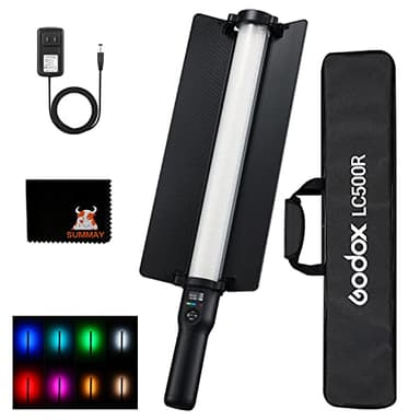GODOX LC500R 23W RGB LED Light Stick 0%-100% Brightness Adjustment 5800lux@1m CRI96 TLCI98 2500K-8500K Color Temperature 14 FX Effects, Suitable for Live Broadcast, Still Life, Wedding, Video Shooting