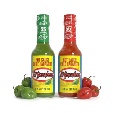 EL YUCATECO Hot Sauce, Aauthentic Mexican Hot Sauce Flavor, Bold Taste with Real Habanero Salsa, Fiery kick in every drop, Spicy gift set, Gourmet flavor, 2-pack Green and Red sauce | 4oz each