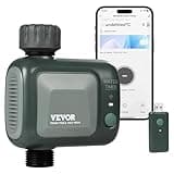 VEVOR WiFi Sprinkler Timer, Single Outlet, Smart Hose Faucet Water Timer with Brass Inlet, APP Control via 2.4Ghz WiFi or Bluetooth, Voice Control with Alexa Google Assistant, IPX6 for Yard Watering
